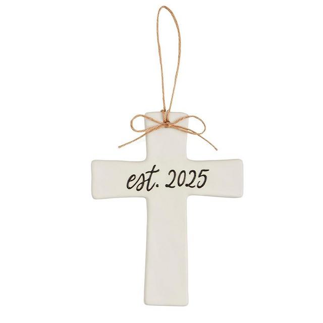 Mud Pie Est 2025 Wedding Cross, White
