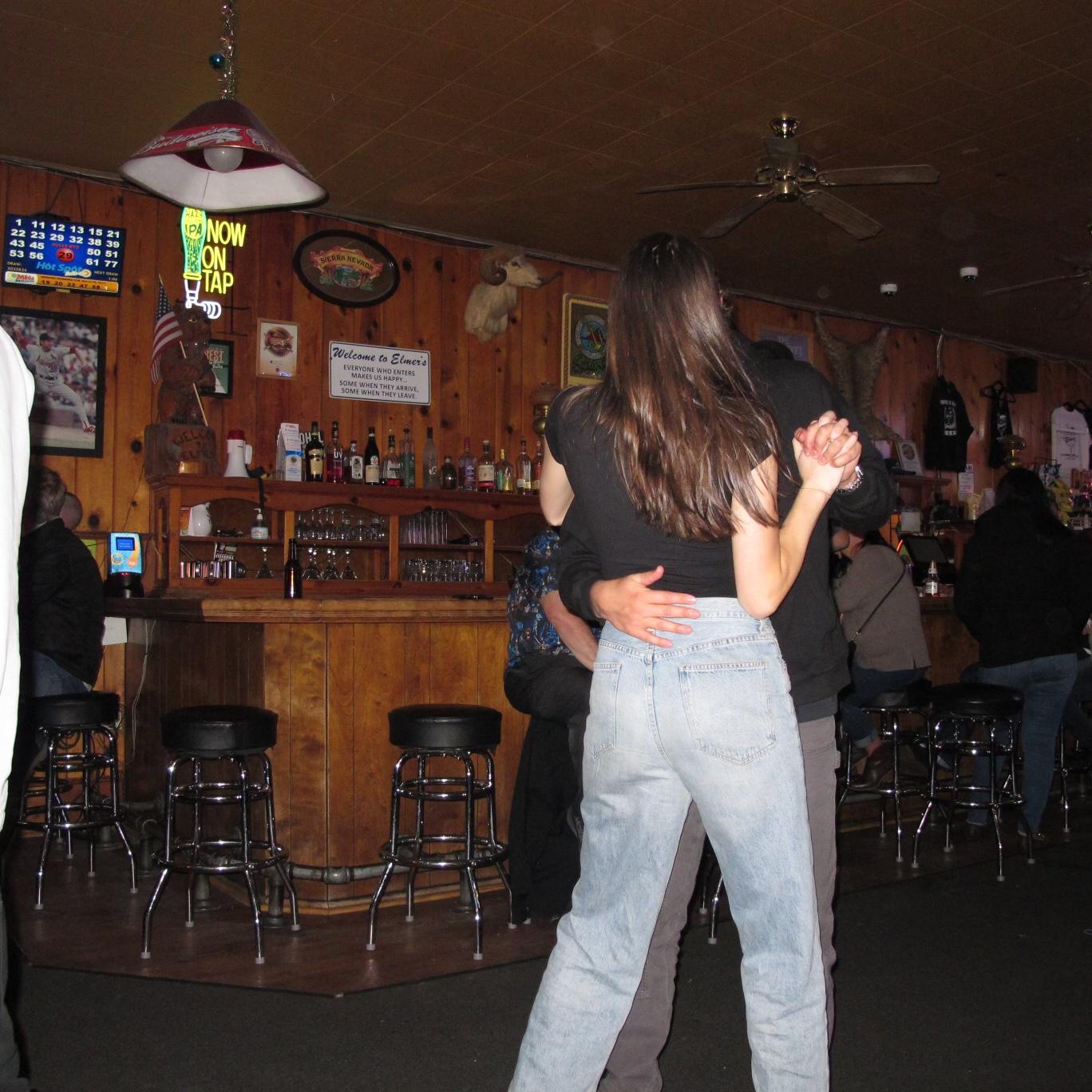 Dancing having fun in Elmer’s!