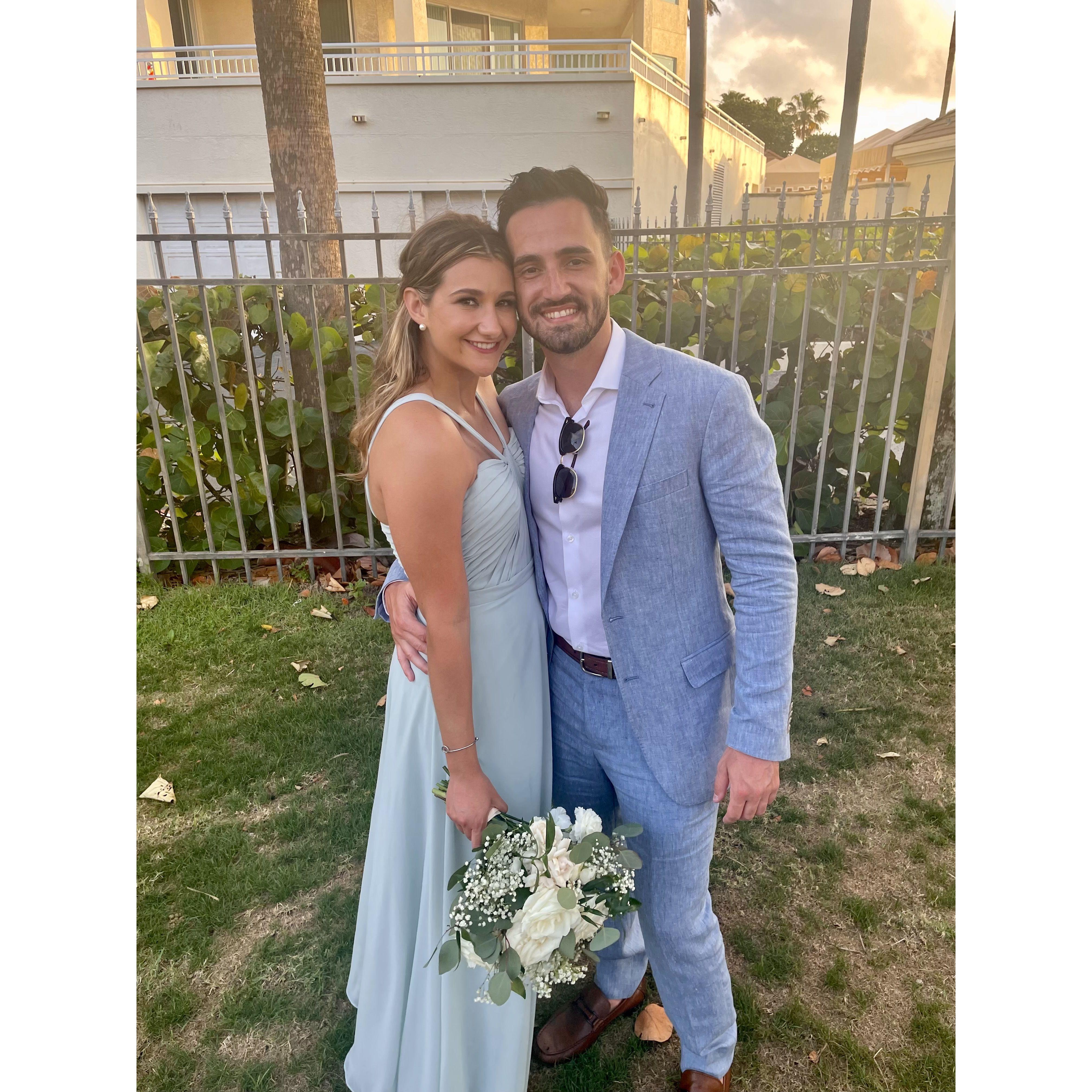 Us at Brianna's and Drew's wedding in Clearwater, FL!