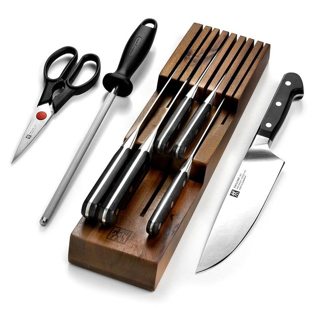 ZWILLING Pro Knife Set - 9 Piece with In-Drawer Block