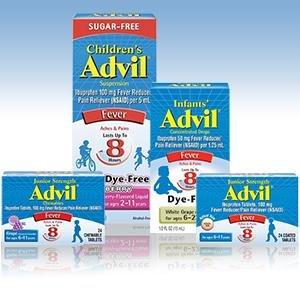 Advil Infants' Fever Reducer/Pain Reliever Dye-Free, 50mg Ibuprofen Concentrated Drops, White Grape Flavor 0.5 ounce- 2 count
