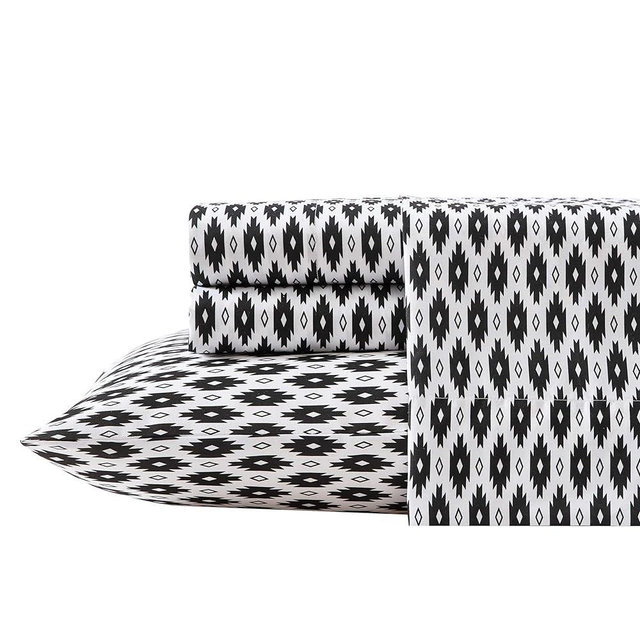 Wrangler - Sheet Set, Breathable & Wrinkle Resistant Bedding with Matching Pillowcases, Yellowstone Inspired, Fully Elasticized (Blaze Black, King)