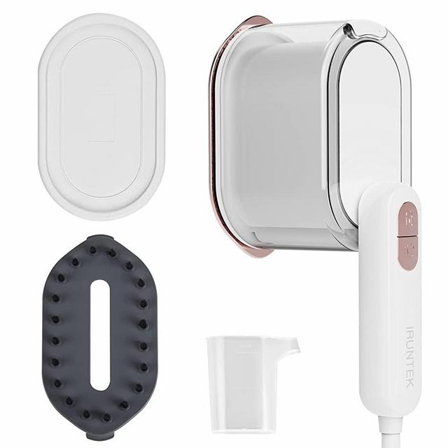 iRUNTEK Steamer for Clothes, 2-in-1 Steam Iron and Garment Steamer, Portable Mini Fabric Steamer， 30s Fast Heat-up，Handheld Garment Steamer Iron for Home and Travel, White