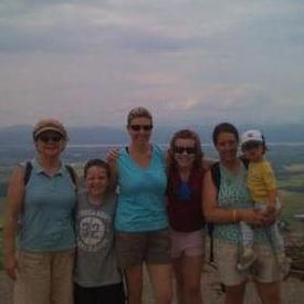 Family photo on top of a VT mountain