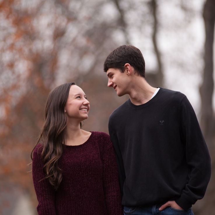 A friend of ours who was starting to get into photography offered to snap a few pictures of us in the park near OU