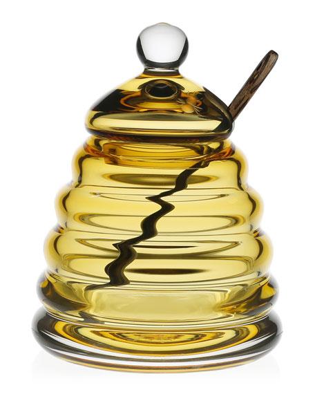 William YeowardHoneycomb Honey Jar & Spoon