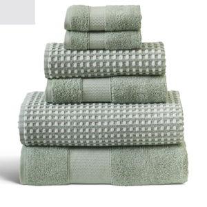 Modern Threads Drucilla 6-Piece 100% Combed Cotton Yarn Dyed Cobblestone Jacquard Towel Set | AllModern