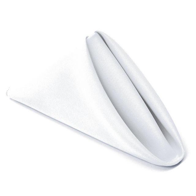 TableLinensforLess 17x17 Inch Polyester Cloth Napkins, Set of 12 (White)