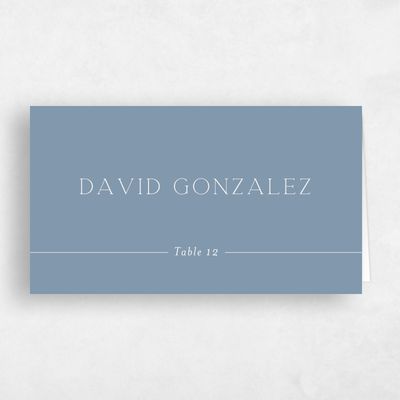 Storm Blue Wedding Place Card - Heritage Barn