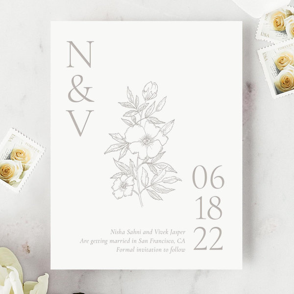 Zola Save The Dates - Cardinell Bloom Letterpress