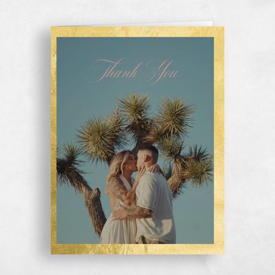 Dusty Terra Cotta, Brown Wedding Thank You - Azurite Photo Foil