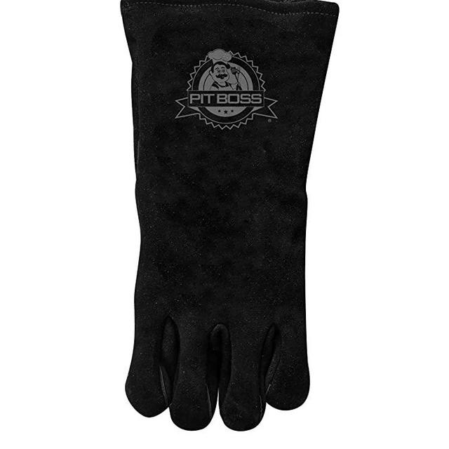 PIT BOSS 68015 Heavy Duty Leather Gloves, Black