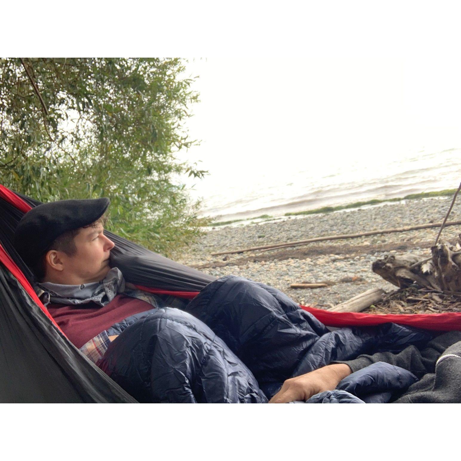 Hammocking together at Lake McDonald in Glacier National Park.