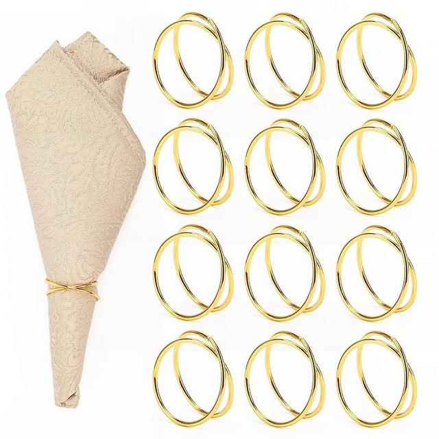 Coitak Gold Napkin Rings, 12 PCS Metal Spiral Napkin Rings, Napkin Holders Buckles for Wedding, Dinner Party, Table Decorations