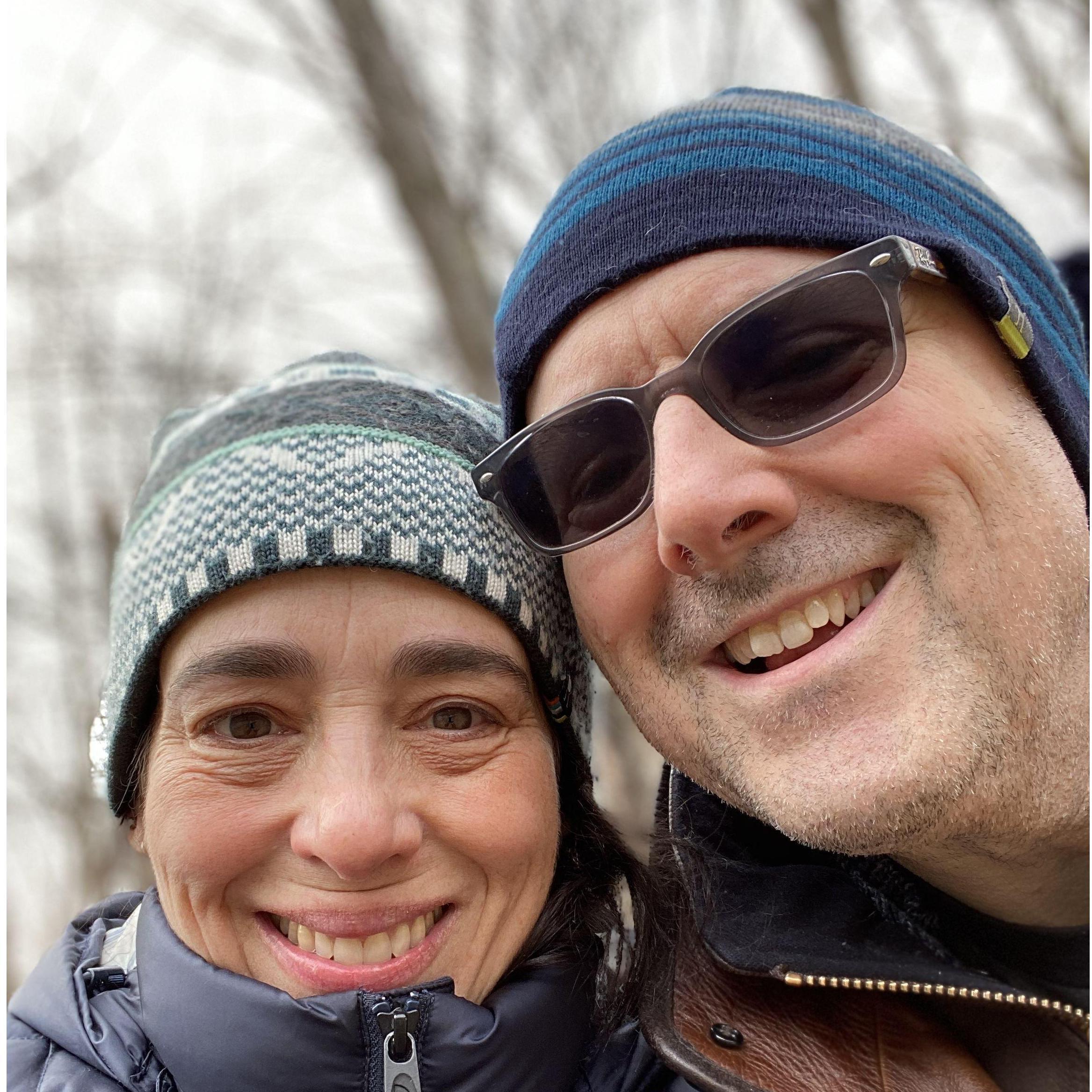 Winter hike in the woods near our house