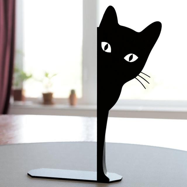 Peeking Cat Bookend | Minimalist bookends unique | Funny cat lover gift | Book lover gift | Book display shelf | Book ends | Unique bookends