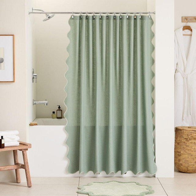 Ripple Shower Curtain, 72X74, Celadon