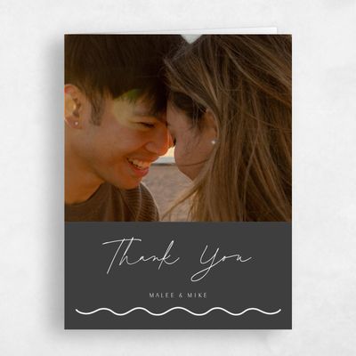 Dark Charcoal, Grey Wedding Thank You - Molnar Portrait