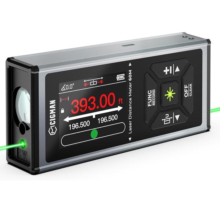 Laser Measurement Tool, 393ft/120M Bilateral Green Laser