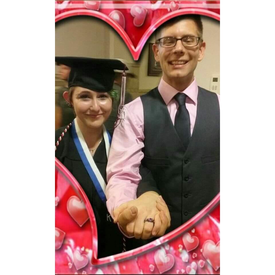 Our engagement photo from my graduation!