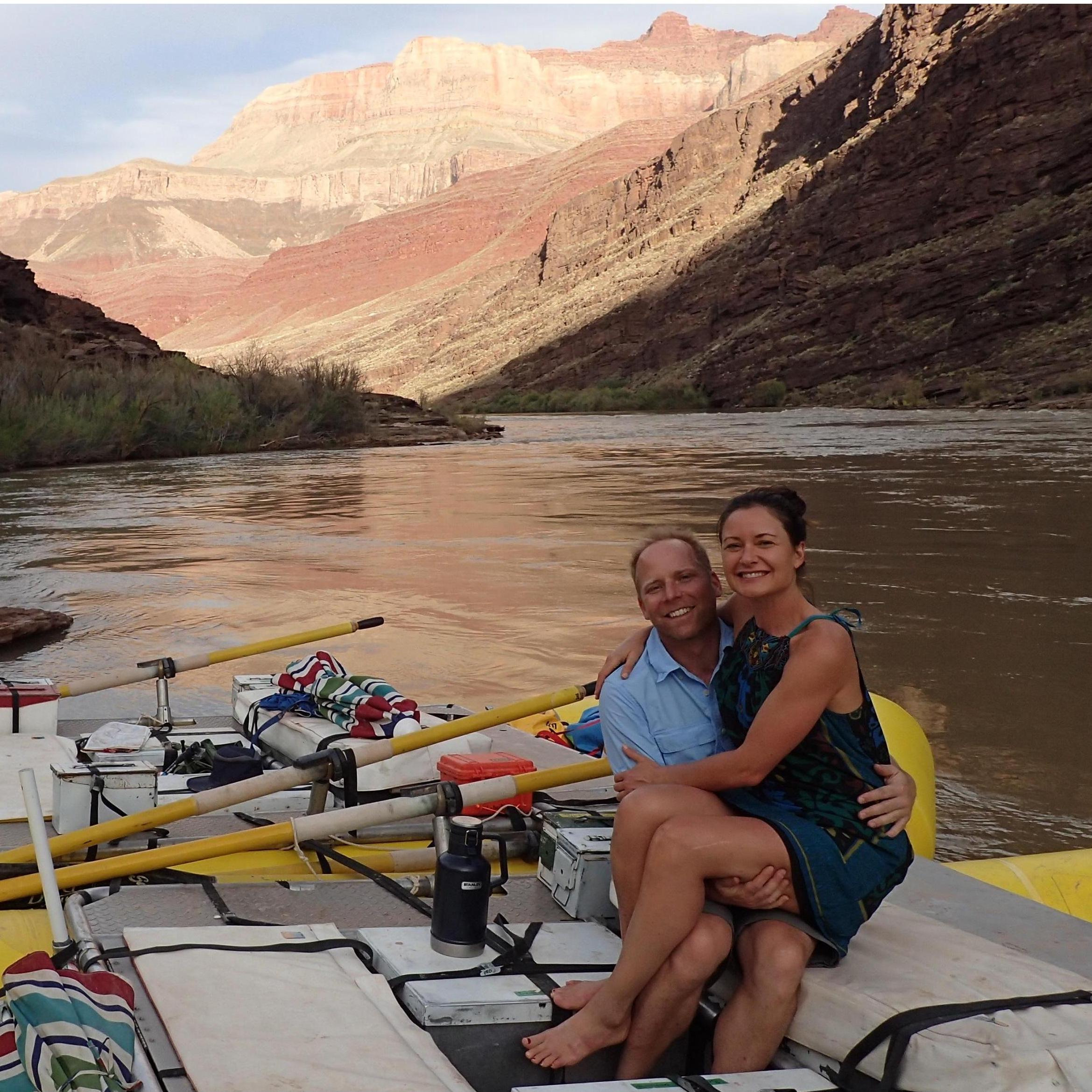 Grand Canyon 2016... when Jennifer introduced Casey to a "foot washing station" outside the tent.