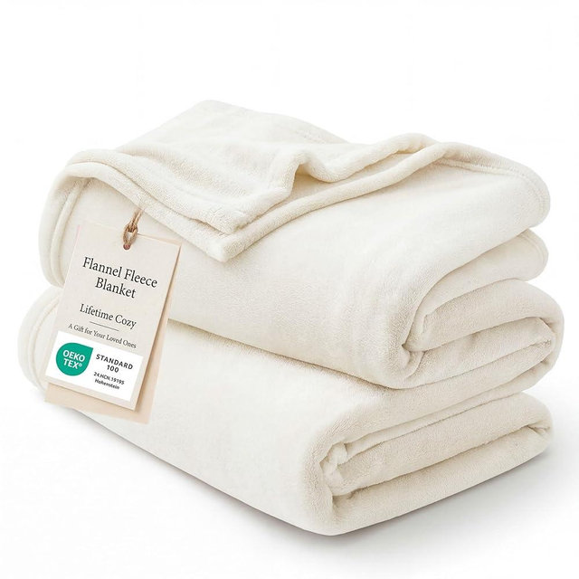 Bedsure GentleSoft Fleece Bed Blankets Full Size Cream - Soft Lightweight Plush Fuzzy Cozy Luxury Blanket Microfiber, 84x90 inches