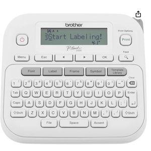 Home/Office Everyday Label Maker | Prints TZe Label Tapes up to ~1/2 inch White