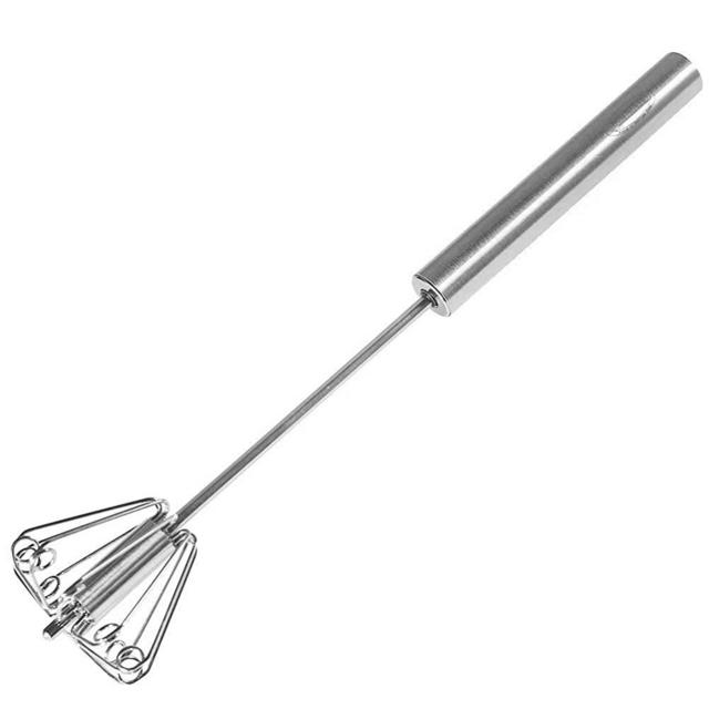 Newness Egg Whisk, Stainless Steel Hand Push Whisk Blender for Home - Versatile Tool for Egg Beater, Milk Frother, Hand Push Mixer Stirrer - Kitchen Utensil for Blending, Whisking, Beating & Stirring