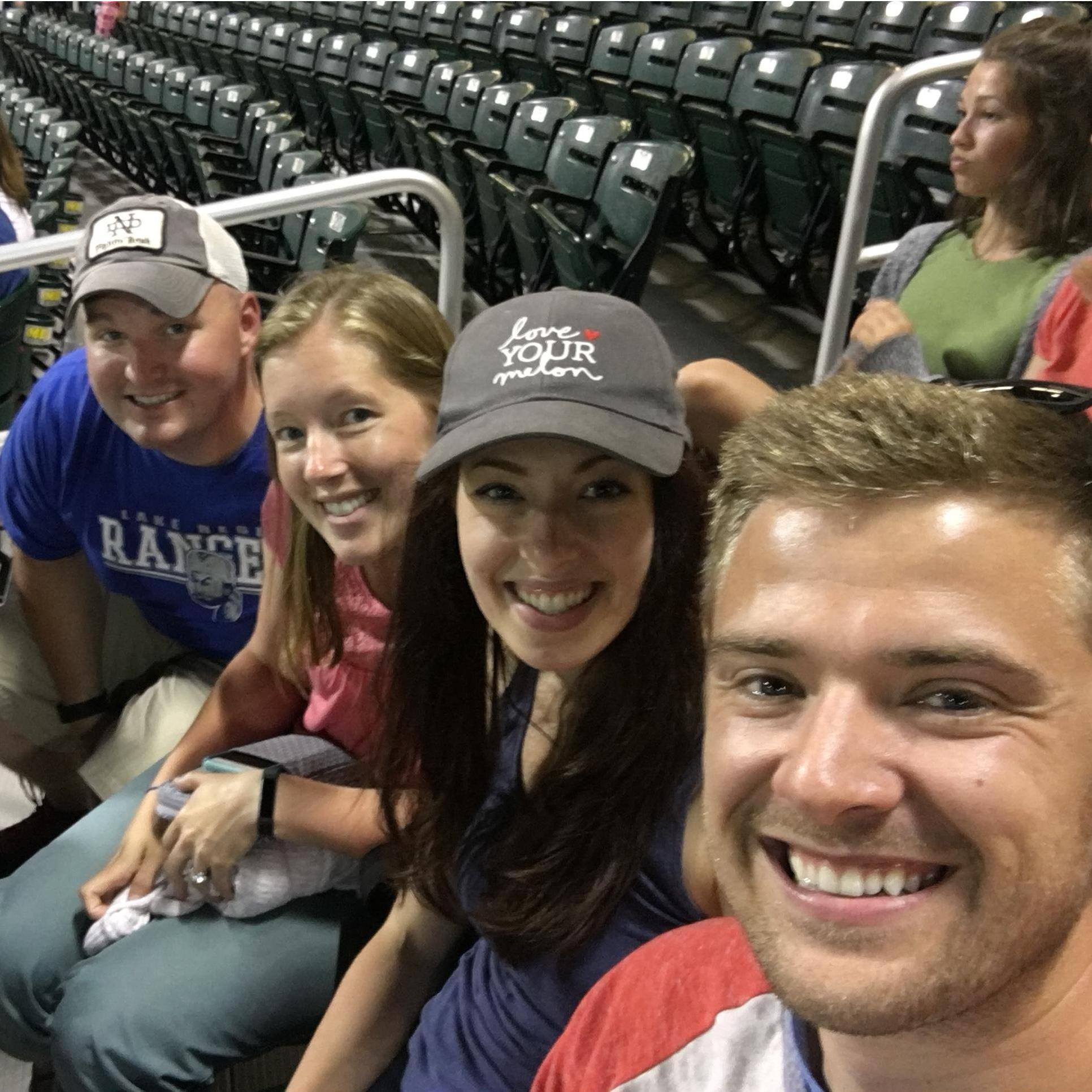 Double date night with Hannah's big sister, Kristen, and brother in law, Andrew at the Fisher Cats game.