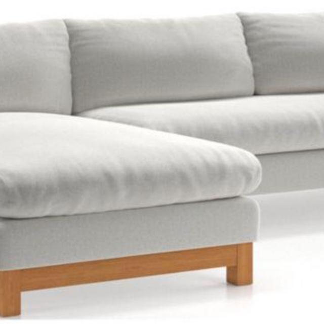 Pacific 2-Piece Chaise Sectional with Wood Legs