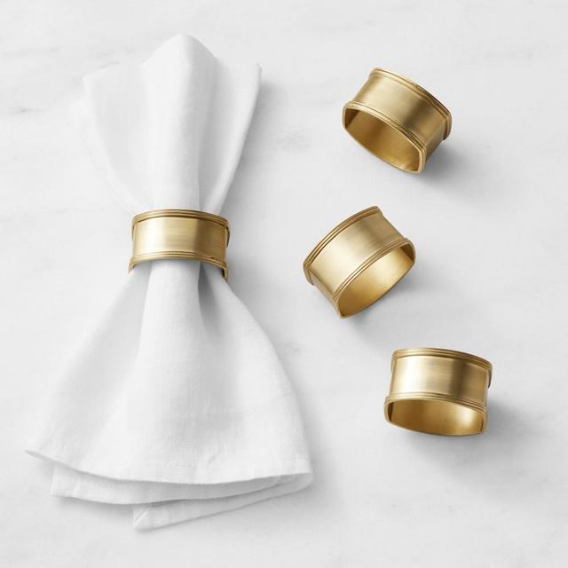 Presidio Napkin Rings, Set of 4, Antique Brass