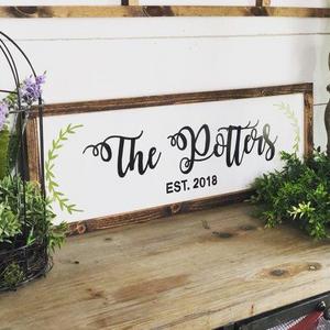 Personalized Last name & EST sign (Perfect wedding gift!) -FREE SHIPPING-