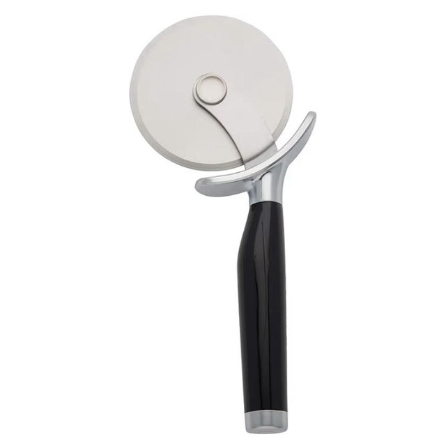 KitchenAid Classic Pizza Wheel with Sharp Blade For Cutting Through Crusts, Pies and More, Built In Finger Guard for Safety and Comfort Grip to Protect Fingers, Dishwasher Safe, 9-Inch, Black