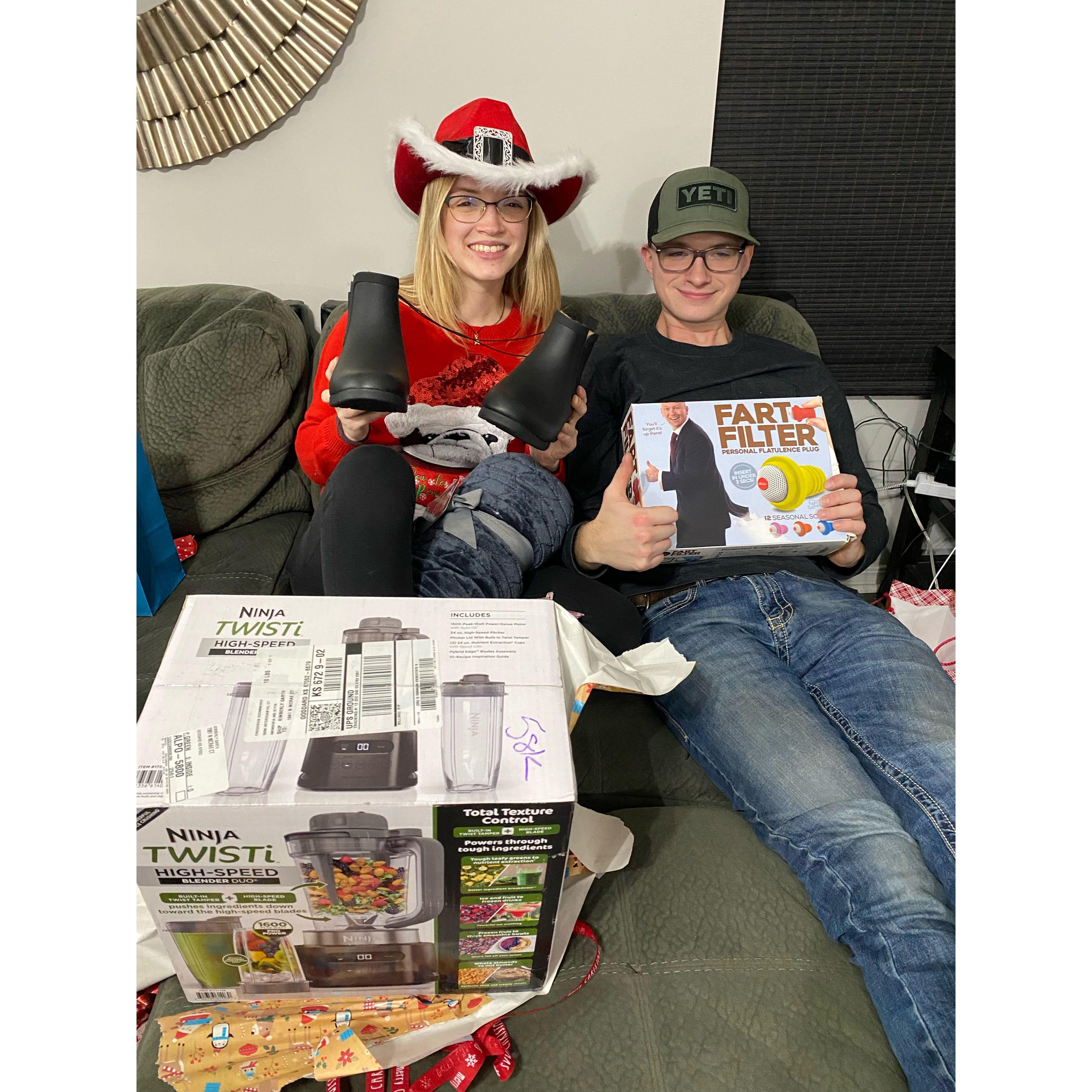 Christmas 2023 featuring Aunt Kim's gag gift for Jeremy!