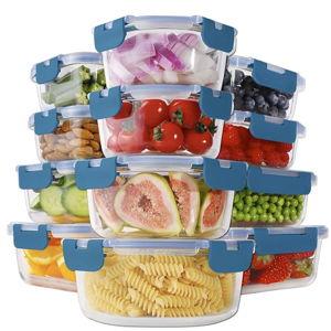 24pc Glass Food Storage Containers with Lids - Deep Blue