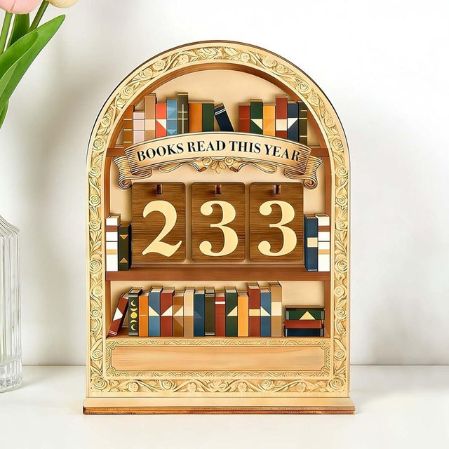 Books Read This Year Counter Sign, Personalized Book Counter Tracker Bookshelf Decor, Book Lover Gift for Librarian Reader Teacher, Bookshelf Decor Wall Art (S14)
