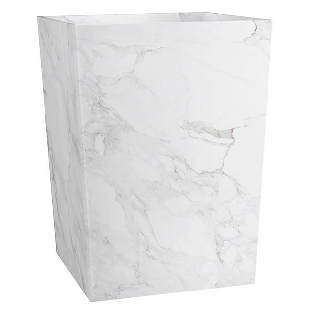 Belle Grey & White Marbled Wastebasket