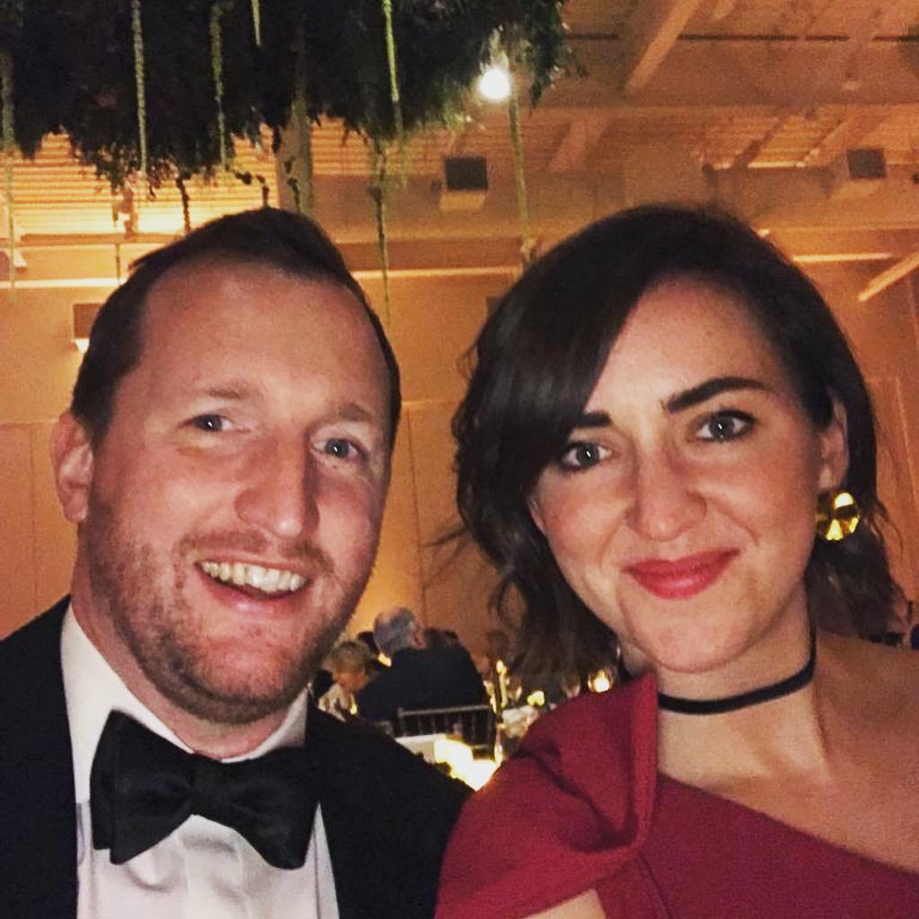 Smiling for the camera at our friends' wedding in Boston, 2020