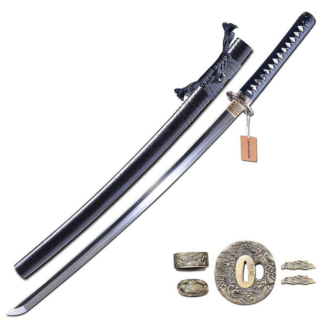 MURASAME Katana Sword 41" T10 Steel Clay Tempered Razor Sharp Blade Full Tang Handmade