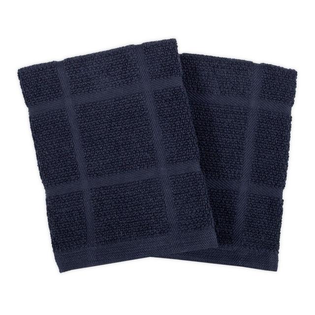 KitchenSmart® Colors Solid Dish Cloths in Navy (Set of 2)