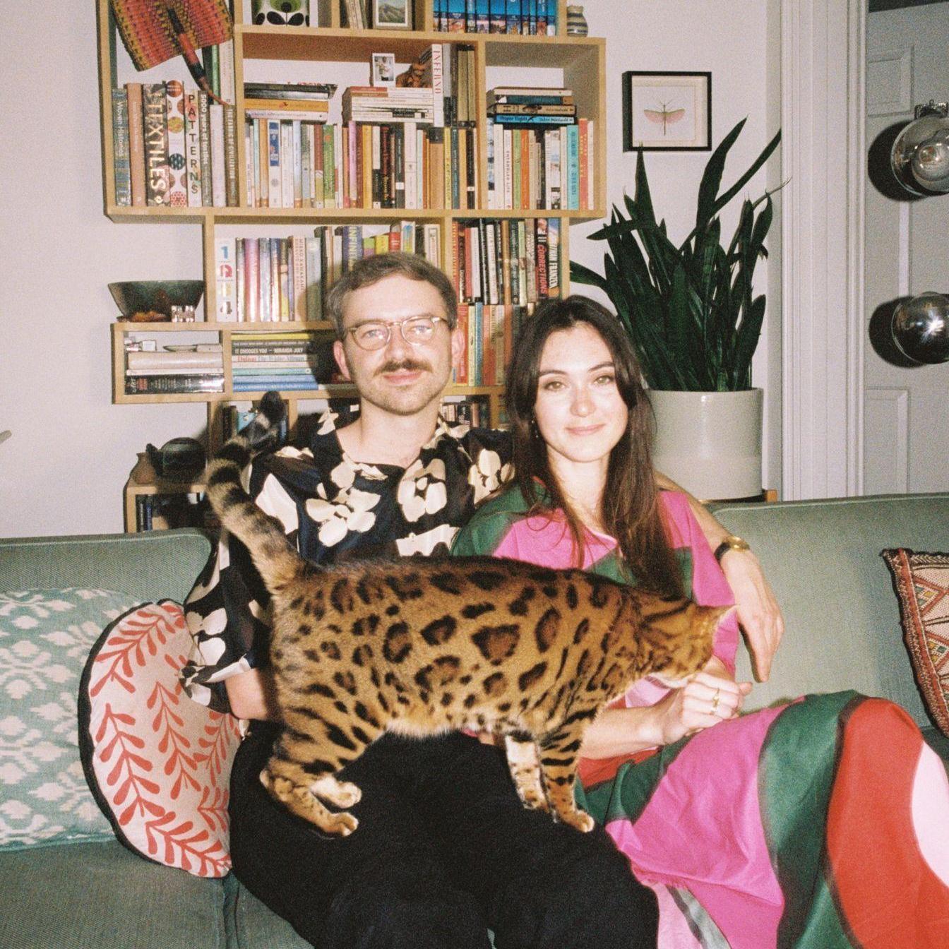 Family portrait with our cat, Zezu