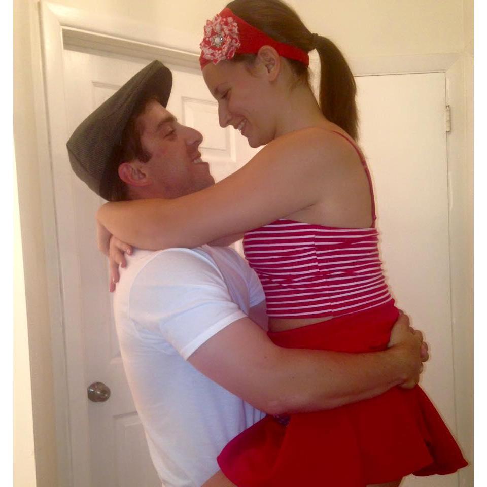The start of our DIY Halloween costumes - Noah & Ally :)