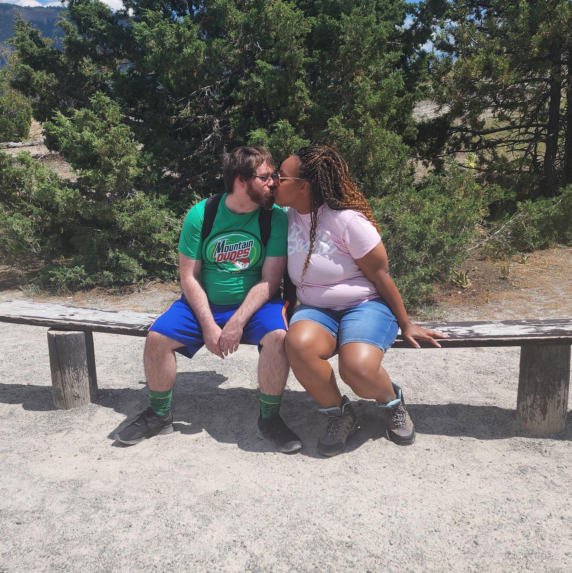 Steamy Kiss by a Steamy Geyser—Yellowstone Magic!