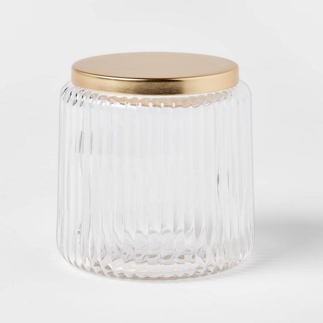 Ribbed Glass Canister Clear - Threshold™