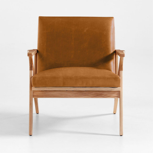 Cavett Ash Wood Leather Chair