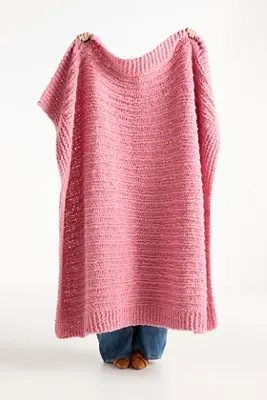Chunky Wool Blend Throw Blanket