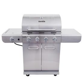 Char-Broil Silver 4-Burner Liquid Propane Gas Grill with 1 Side Burner