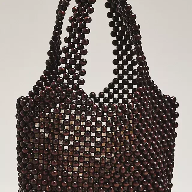 The Sonia Wood Bead Mini Slouchy Tote Bag