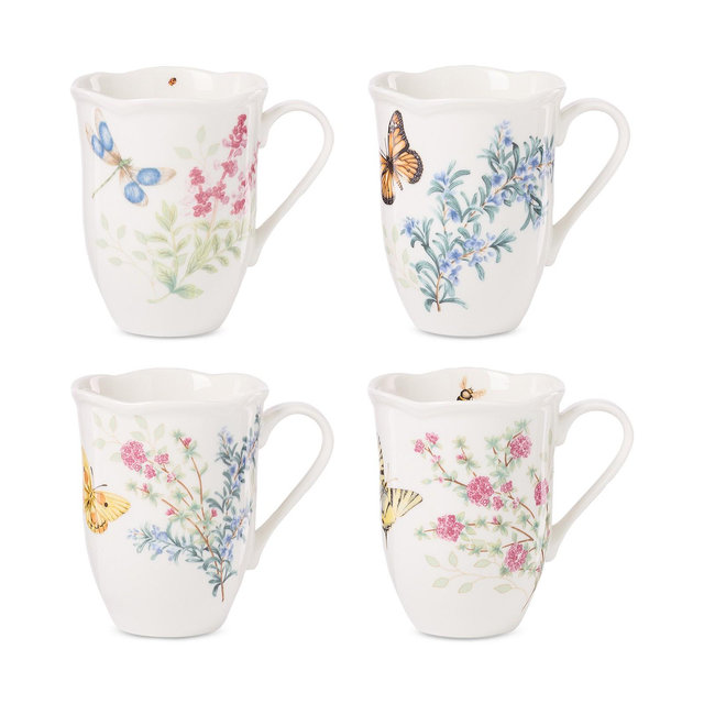 Lenox Butterfly Meadow Herbs Mugs, Set of 4