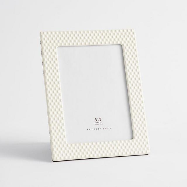 Monique Lhuillier Etienne Textural Ceramic Frame, Ivory, 5"x7"